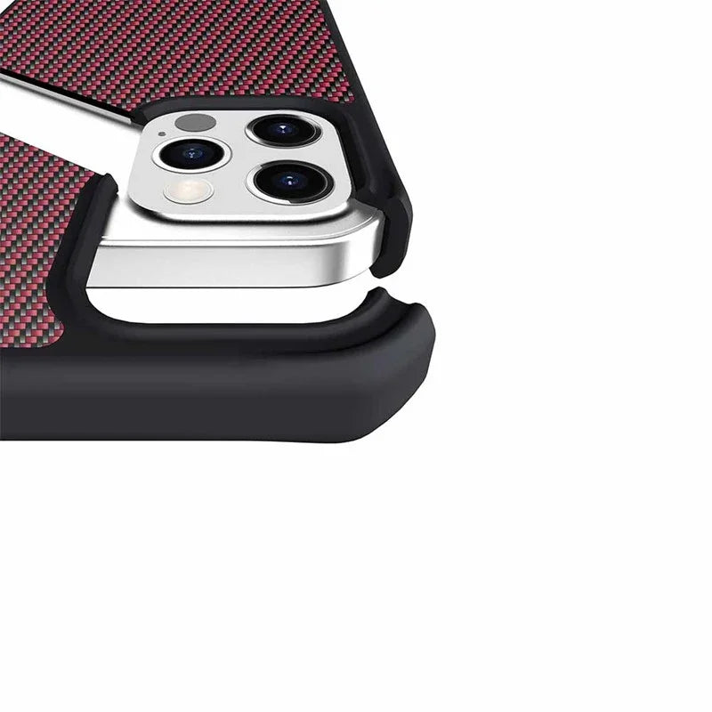 Itskins Hybrid Carbon iPhone 12 & 12 Pro Case - Red Carbon And Red - Tashqila Itskins Hybrid Carbon iPhone 12 & 12 Pro Case - Red Carbon And Red - Tashqila